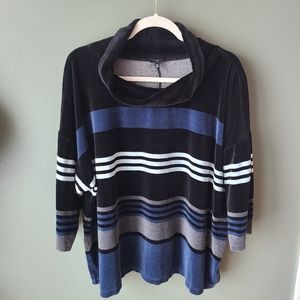 Talbots Velour Striped Sweater, Size 3X